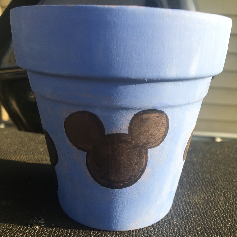 Hand painted Mickey Mouse Flower Pot